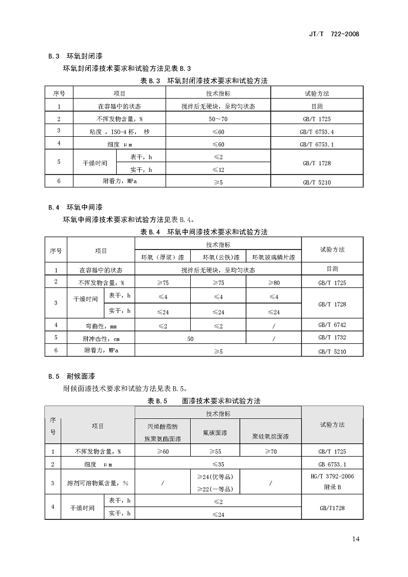 公路桥梁钢结构防腐涂装技术条件